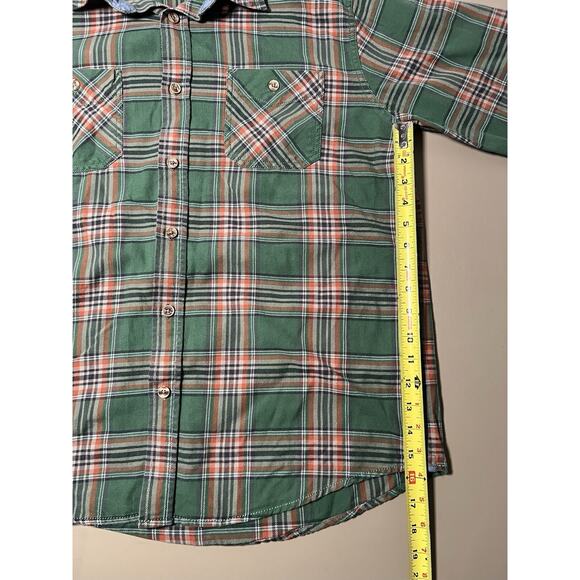 Original Weatherproof Vintage Button Up Shirt Men’s L Green Plaid - Picture 8 of 8